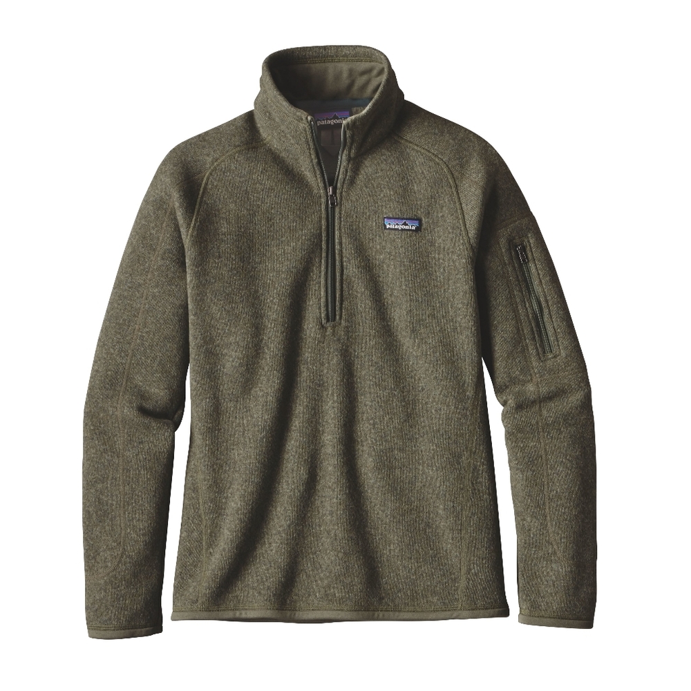 Patagonia Womens Green Better Sweater 1/4 Zip Pullover Fleece Jacket Sz L #25617